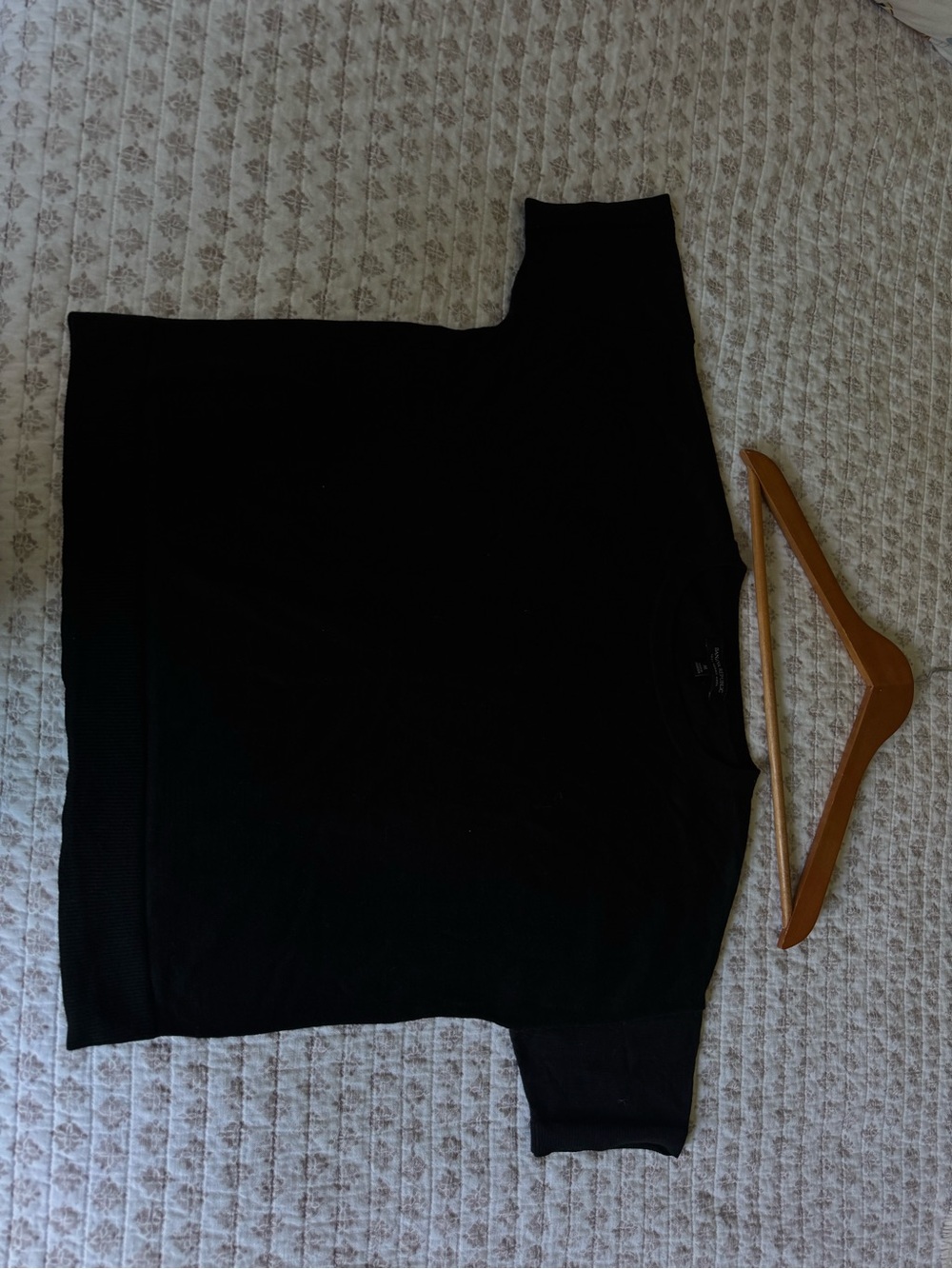 Banana Republic Black Stretch Cotton Boatneck Top – Size S